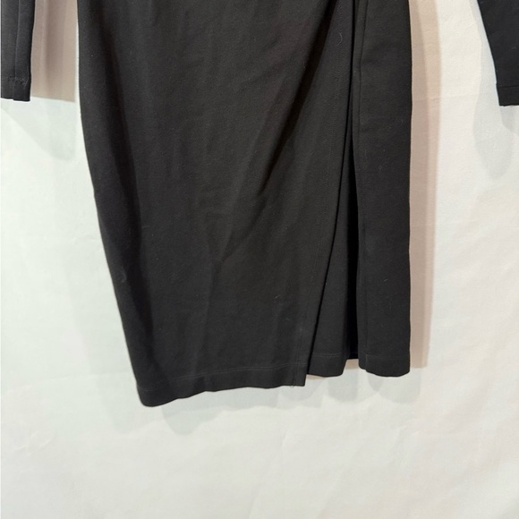 French Connection‎ Dress Faux Wrap Side Zipper Stretch Body Con Black Size 4 - Picture 8 of 11